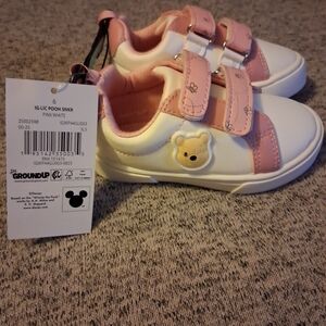 Disney Kids Pink and White Winnie the Pooh Velcro Sneakers